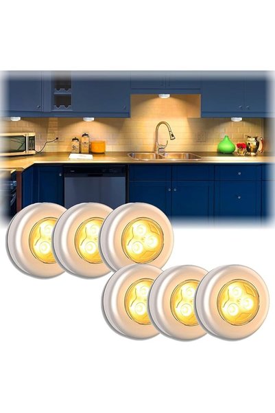 Generic Mini Puck Light, 6 Pack Wireless Under Cabinet Lights, Battery Operat...
