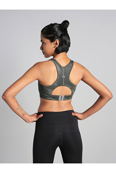 Cult By Styli Grey Urban Camo Running High Support Bra
