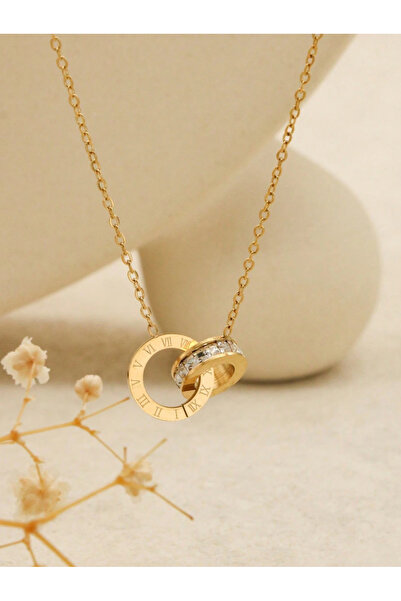 Take Two By Styli Gold Roman Numeral Pendant Necklace