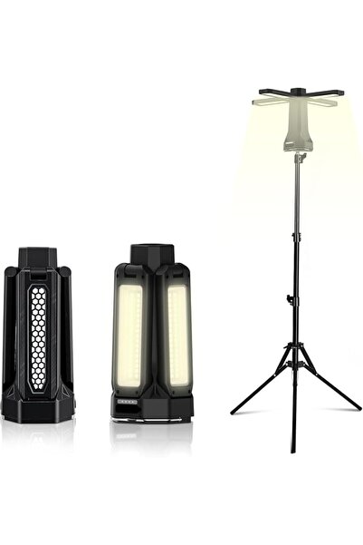 GENERAL Portable Camping Light with Stand 16000mAh 63.2" Rechargeable Work Li...