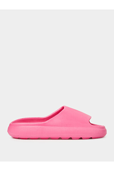 Take Two By Styli Dark Pink Solid Comfort Slides