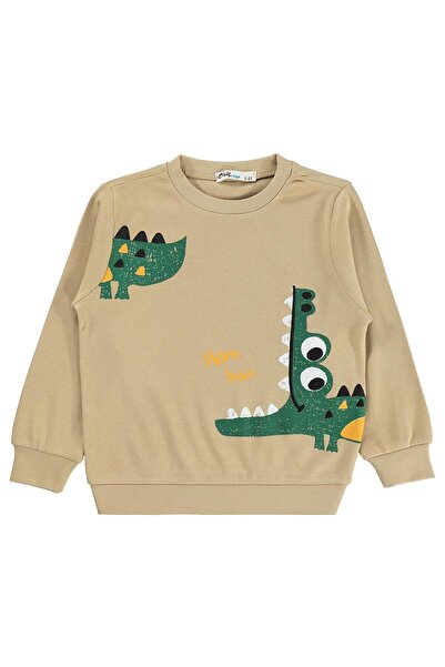 Civil Boys Civil Erkek Çocuk Timsah Baskılı Sweatshirt Km | İnterlok Uzun Kol...