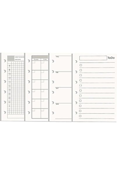 TERRIFI 4 Refill Pages for A7 Binder, Undated Daily, Weekly, and Monthly Plan...