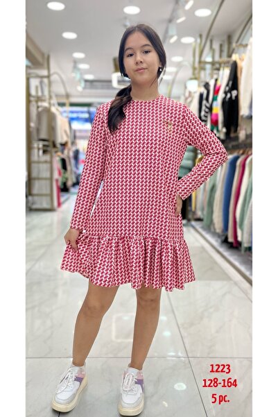 Minimoda Kids فستان بناتي من قماش دابيل بنقشة مخملية