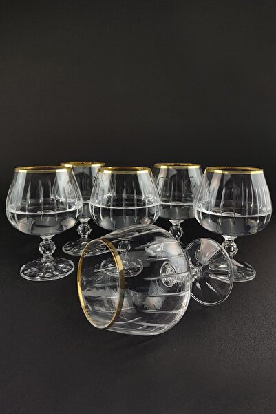 BOZBEYLER Bohemia Crystal 6-Piece Coffee Side Water Glass Gold – 01 0250
