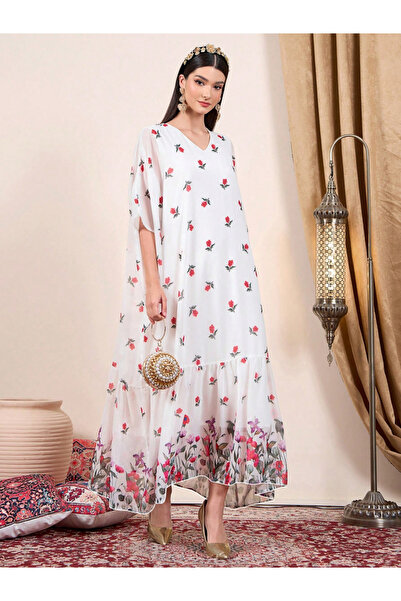 Take Two By Styli Multi-Floral Maxi Kaftan Dress