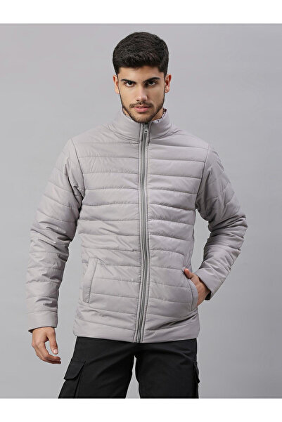 Dennis Lingo By Styli Men Grey Regular Fit Mock Neck Jacket