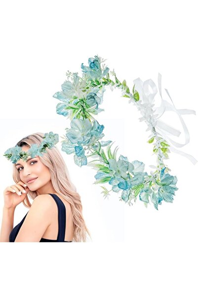 EXCEFORE Bohemian Floral Crown Headband for Women, Handmade Realistic Silk Fl...