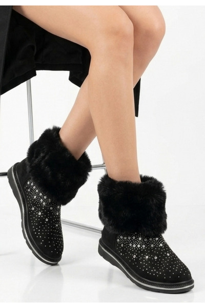 Erbilden Women's Boots Black Suede Stylish Peca