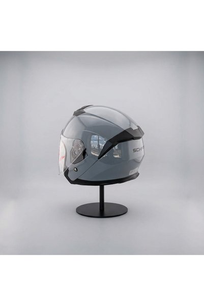 scharf 528 Şeffaf Vizörlü Yarım Motosiklet Kaskı - Güneş Camlı Açık Kask (Nardo Gri)