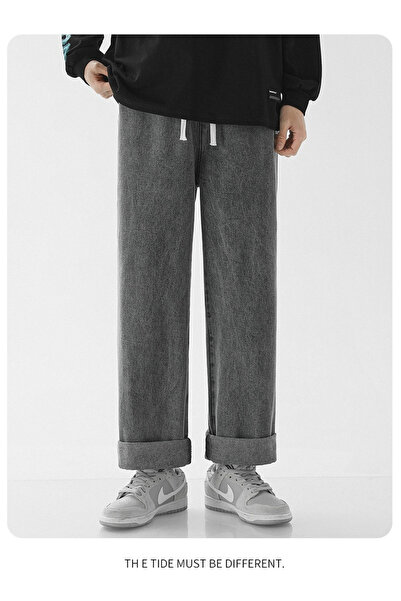Take Two By Styli Men Loose Straight Leg Jeans With Drawstring