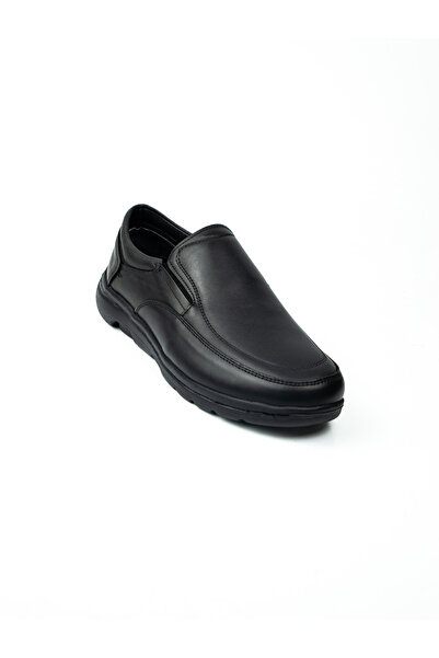 BABALİ 415 Restfull Black Leather Moccasin Casual Men's Shoes