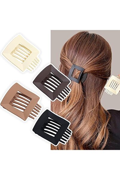 Tazweeq 4 Pcs Flat Hair Clips Set, French Claw Clips for Women, No Slip Hair ...