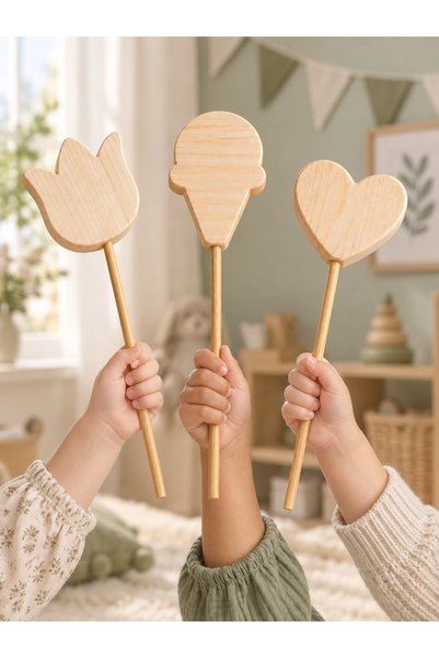 websunday Wooden Toy Paintable Magic Wand, Natural Handmade, Paintable Toy