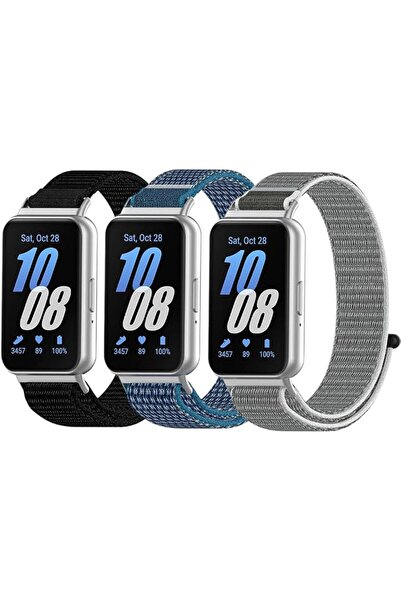 GENERAL 3 Packs Nylon Watch Bands Compatible with Galaxy Fit 3 Smartwatch - S...