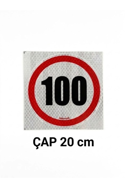 opersan 100 Km Speed Limit Sticker 20 cm - Reflective Vehicle Decal for Bus and Minibus