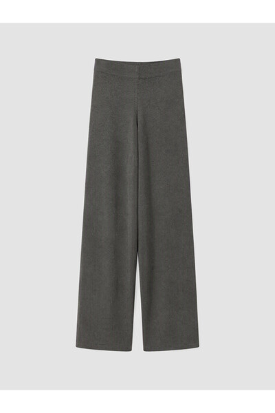 LC Waikiki Özmarka New Season Gray Wide-Leg Women's Knitwear Trousers with El...