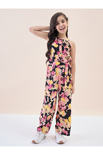 Stylo Bug By Styli Girls Floral Halter Neck Jumpsuit