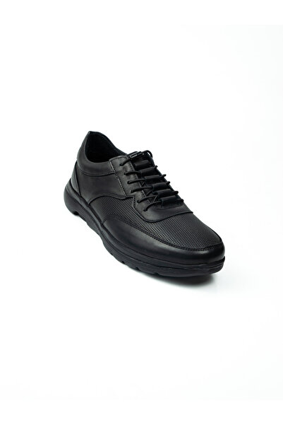 BABALİ 4026 Restfull Black Leather Lace-Up Casual Men's Shoes