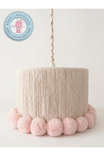 AsemLampshade POFİ PUDRA MAKROME AVİZE