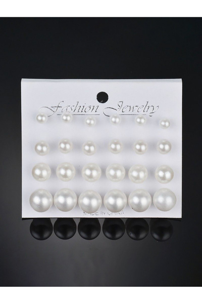 Take Two By Styli White Pearl Stud Earrings Set