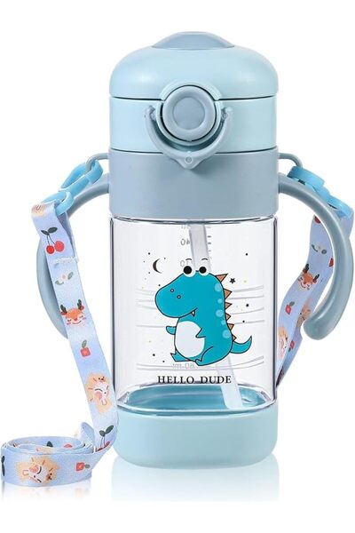Generic Sippy Cup for Kid 360ml, Straw Bottle with Handles, Kids Water Bottle...