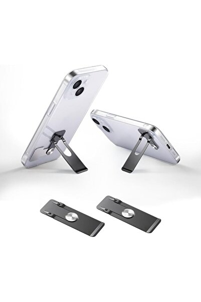 GENERAL 2-Pack Ultra Thin Phone Kickstand, Black Slim Lightweight 360° Rotati...