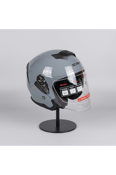 scharf 528 Şeffaf Vizörlü Yarım Motosiklet Kaskı - Güneş Camlı Açık Kask (Nar...