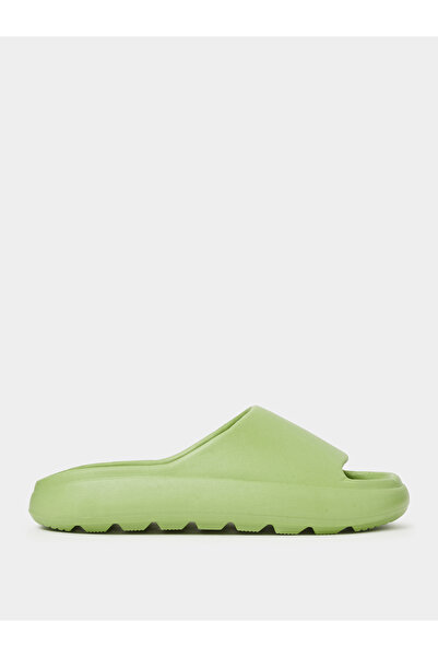 Take Two By Styli Olive Solid Comfort Slides