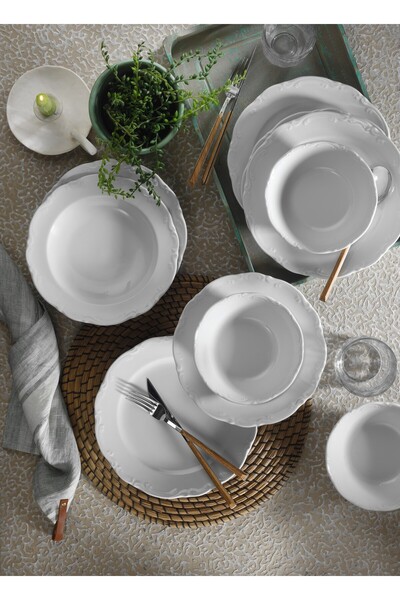 Rani Mobilya Rani Home Yemek Takımı (18 Parça) Porselen Beyaz HD-6918