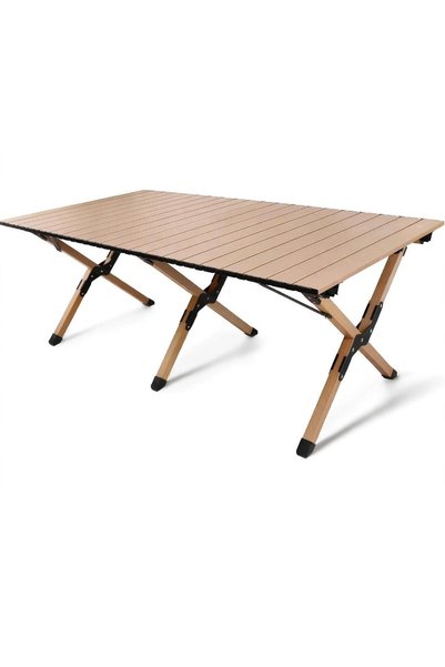 Tradeo Portable Folding Camping Table, X-Shaped Frame, Waterproof Iron Top, 1...