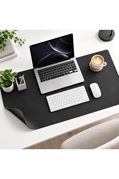 AOMIGE Large Black Desk Pad 31.5" x 15.75", Dual-Sided PU Leather Desk Mat, W...