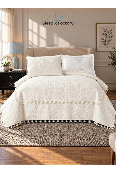 Sleep x Factory طقم مفرش سرير من 4 قطع لسرير مقاس 140×200 سم، مفرش سرير مبطن ...