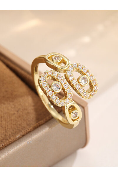 Take Two By Styli Gold Pave Crystal Casual Ring