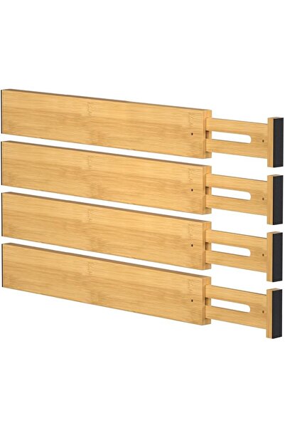 GENERAL Bamboo Drawer Dividers,17-22" Adjustable Kitchen Drawer Organizer for...