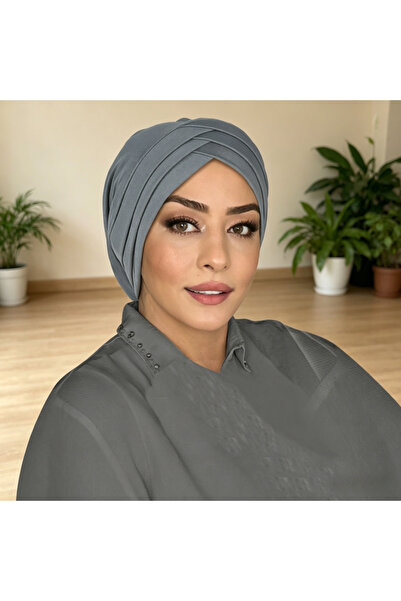 Take Two By Styli Grey Plain Hijab Turban