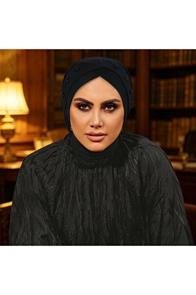 Take Two By Styli Black Plain Turban Hijab