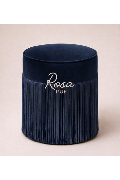 CAB Cosy Rosa Püsküllü Lacivert Puf