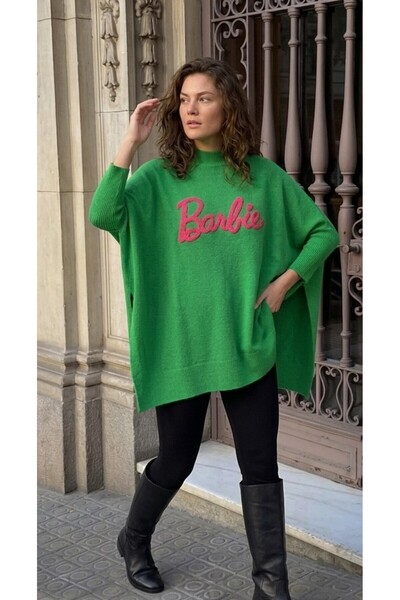 onno style women Barbie Embroidered Slit Tricot Poncho for Women