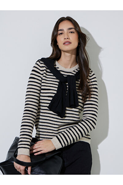 Styli Multi-Color Striped Round Neck Jumper