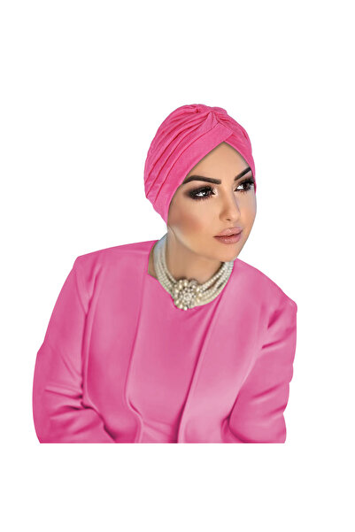 Take Two By Styli Dark Pink Plain Turban Hijab