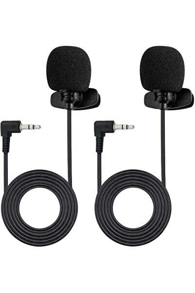 Oshima Tsubaki 2 Pack Lavalier Lapel Microphone, Noise Reduction Mini Microph...