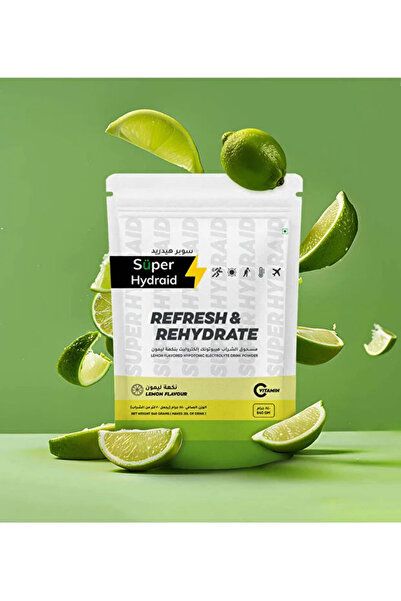 Super Hydraid Electrolyte Drink Powder Lemon Flavor Fast Hydration Energy Reh...