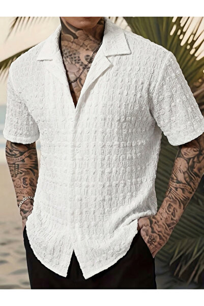 Take Two By Styli Men Textured Short Sleeve Casual Shirt
