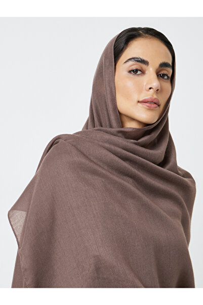 Take Two By Styli Brown Solid Rayon Hijab For Wear
