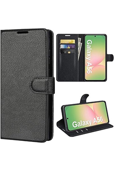 T Tersely Wallet Case Cover for Samsung Galaxy A56 5G 2025 Black