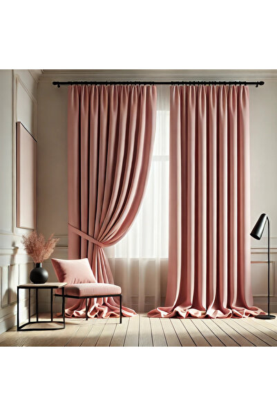 ArasyaHome Διαμαντένια Κουρτίνα Συσκότισης 90% σε Ροζ Πούδρα