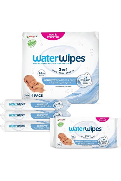 WaterWipes مناديل أطفال حديثي الولادة قابلة للتحلل وخالية من العطور، تحتوي عل...