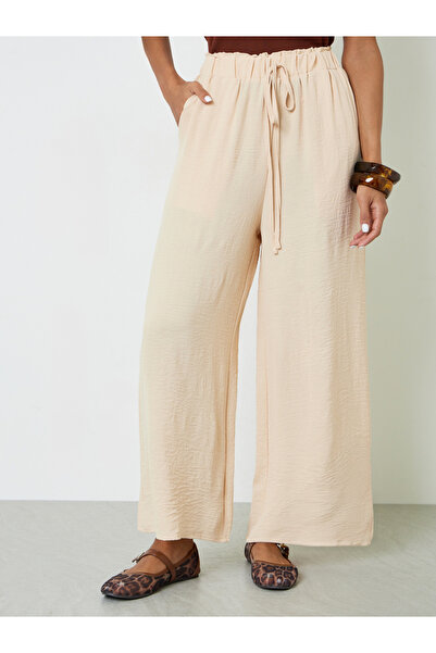 Take Two By Styli Monochrome Wide-Leg Drawstring Trousers
