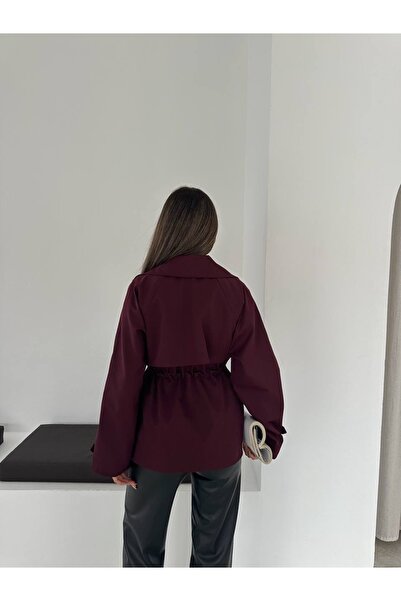Ekim Store Bağlamalı Büzgülü Kruvaze Trençkot